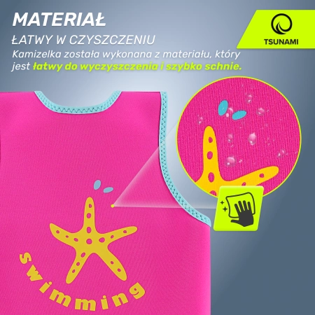 TSUNAMI úszómellény 2-3 éves gyerekeknek, rózsaszín