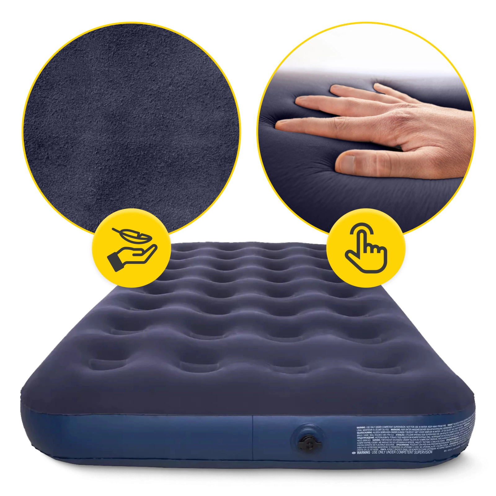 materc dmuchany jednoosobowy z pomka i poduszka