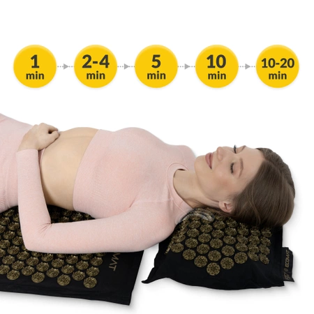 ECO akupresszúrás matrac hajdina- és töltettel, fekete-arany