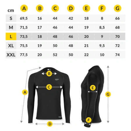 Unisex termikus alsóruha - fekete szett, póló + nadrág, L méret