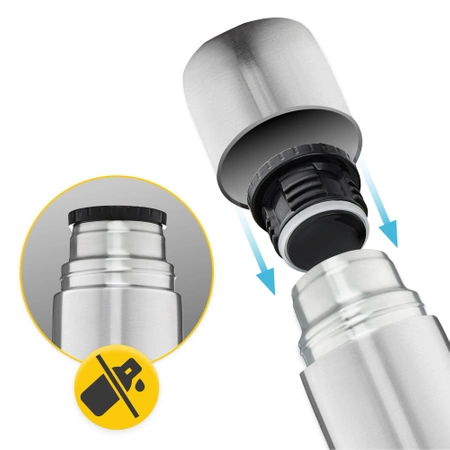 Termosz kávé- és teafőzéshez, 1 l, ezüst