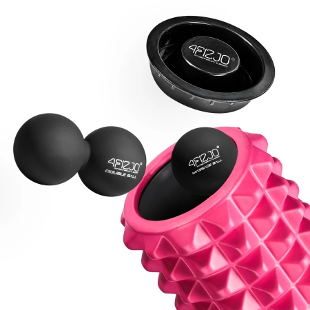 EVA habtüskés masszázshenger, 33 cm, rózsaszín