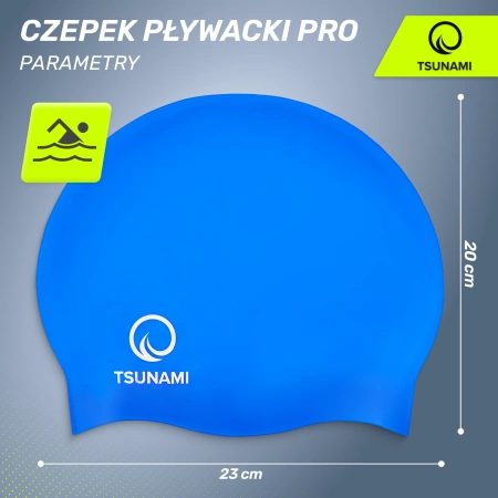 TSUNAMI PRO unisex úszósapka, kék