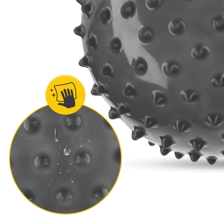 Tüskés rehabilitációs labda, 20 cm, szürke