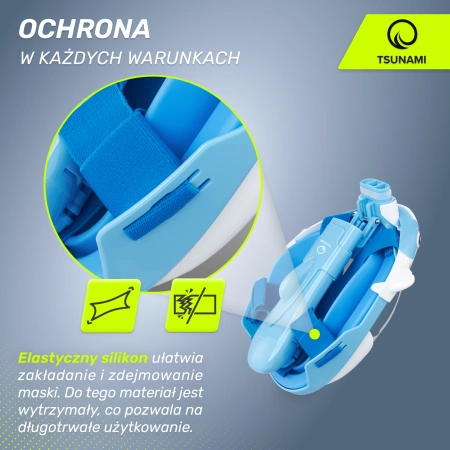 TSUNAMI SHARK gyermek búvármaszk, kék