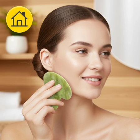 Klasszikus Gua Sha kő természetes zöld jádéből