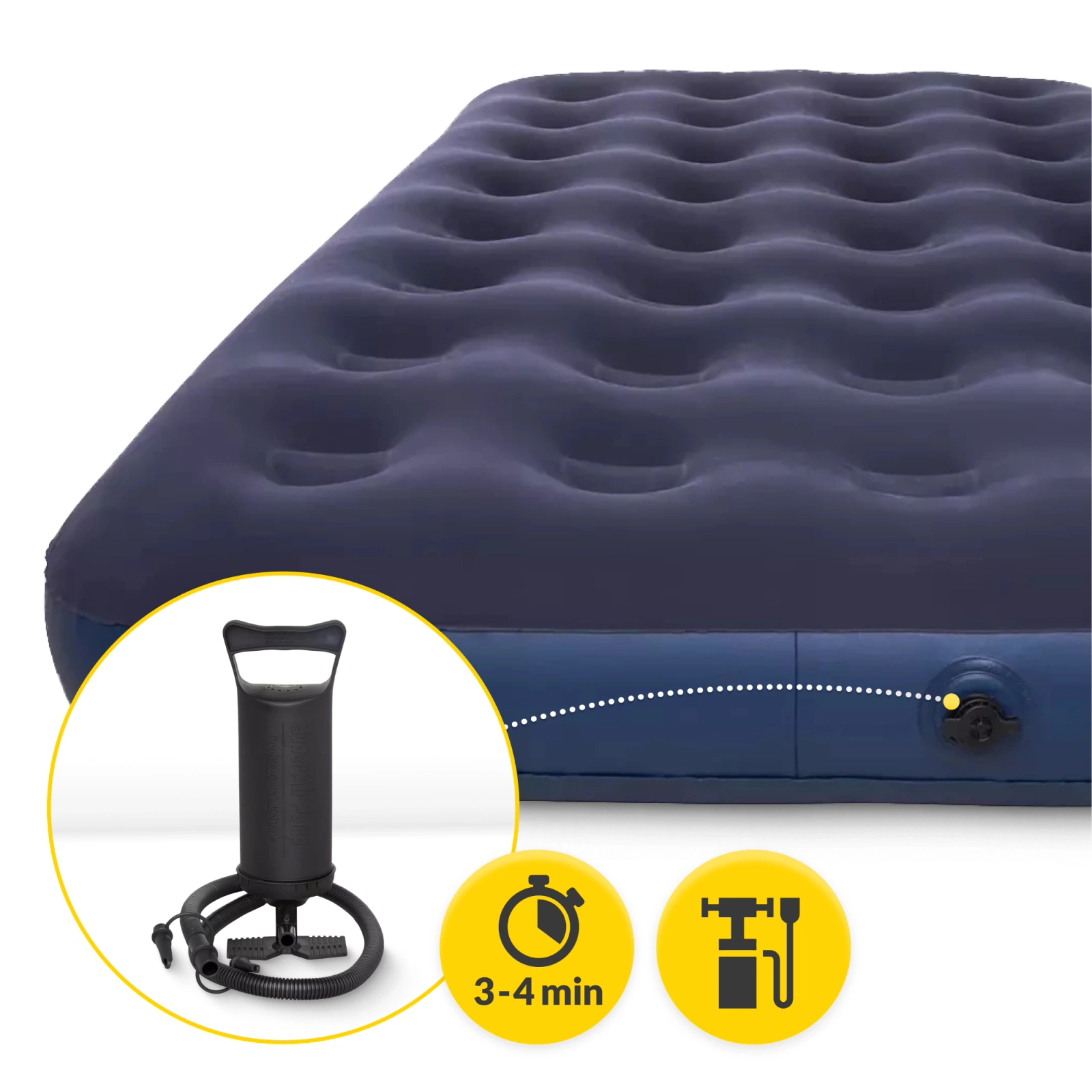 materc dmuchany jednoosobowy z pomka i poduszka