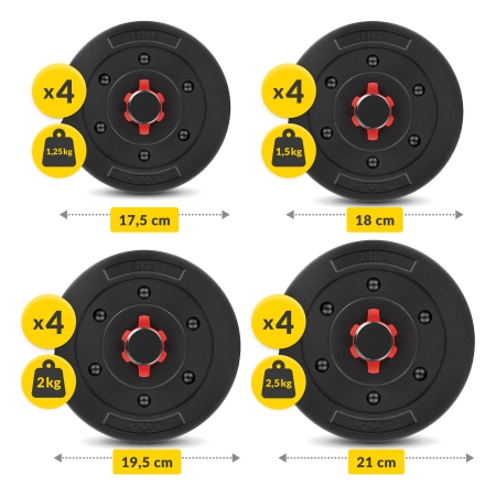 Állítható bitumenes kézisúlyzók, 2 x 15 kg