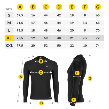 Unisex termikus hosszú ujjú póló – fekete, XL méret