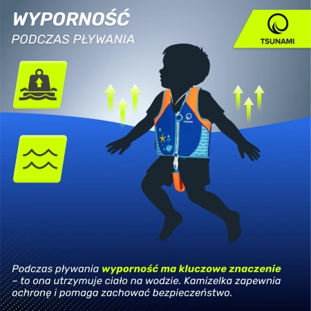 TSUNAMI úszómellény 3-6 éves gyerekeknek, kék