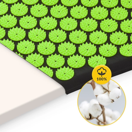 Párnával ellátott klasszikus akupresszúrás szőnyeg, zöld