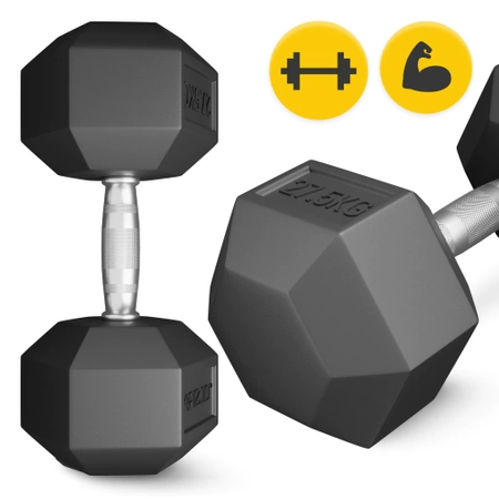 HEX acél kézisúlyzó, 1 x 27,5 kg