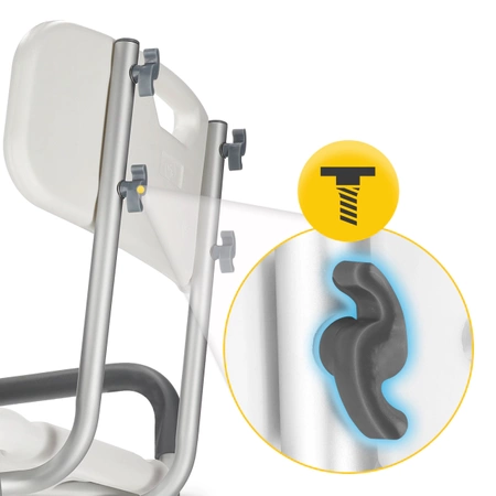 Zuhanyszék háttámlával és kartámasszal