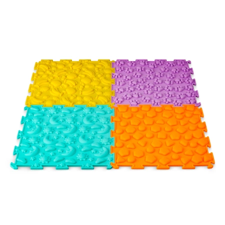 Ortopédiai érzékszervi puzzle szőnyeg gyermekeknek, 4 darab.