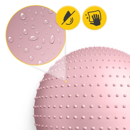 Felfújható, tüskés masszázslabda, 65 cm, rózsaszín