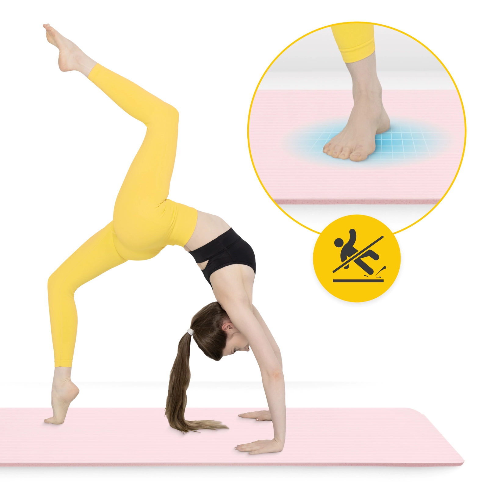 mata do jogi i ćwiczeń rozciągania antypoślizgowa gruba 