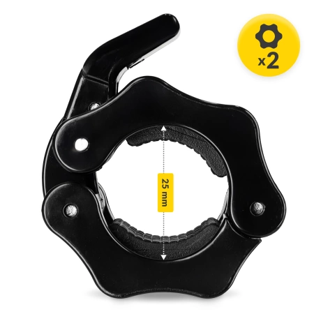 QR gyorskioldó bilincsek 25 mm-es nyakhoz, 2 db - fekete