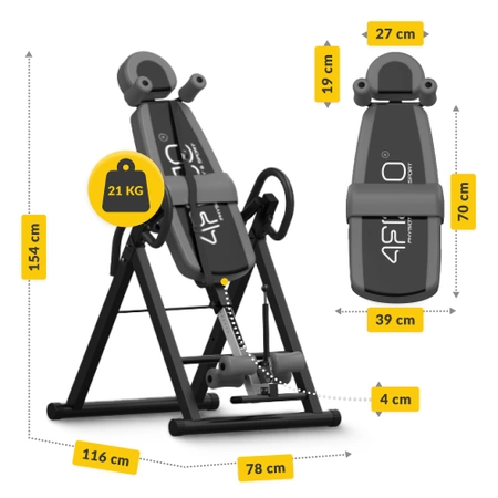 Gerincnyújtó inverziós pad, szürke