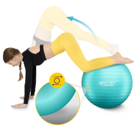 Felfújható gimnasztikai labda, 85 cm, türkizkék