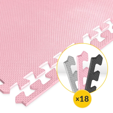 Oktató szőnyeg gyermekeknek, 180 x 180 cm, rózsaszín