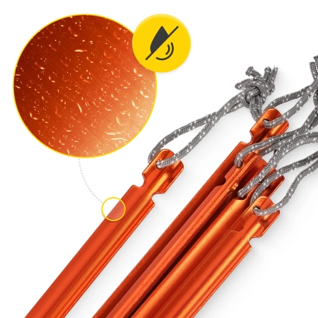 Háromszög alakú alumínium sátorcövek készlet, 15 cm, 10 db