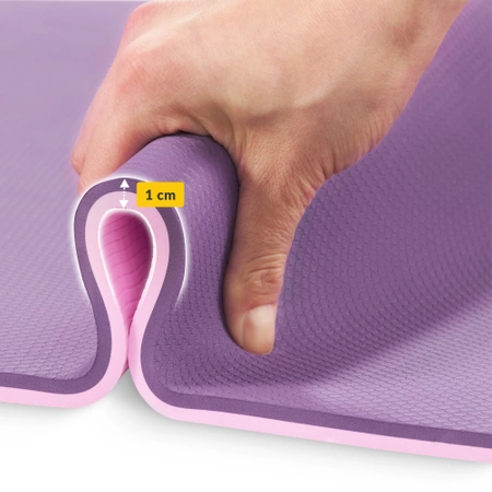 TPE csúszásgátló torna- és jógaszőnyeg, 1 cm, lila