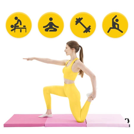 Összehajtható tornamatrac, rózsaszín