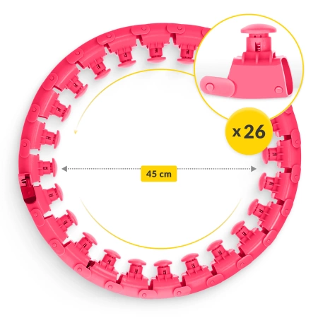 Súlyozott masszírozó hullahopp karika, rózsaszín