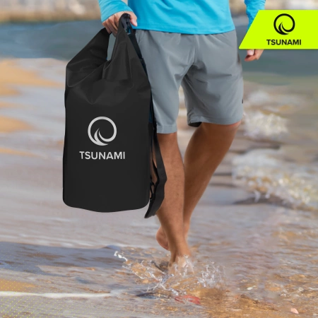 TSUNAMI vízálló zsák, 10 l, fekete