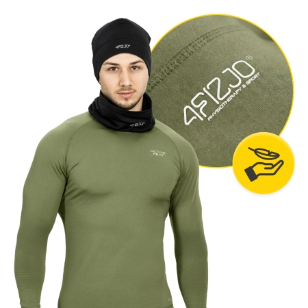 Unisex termikus hosszú ujjú póló – zöld, XXL méret