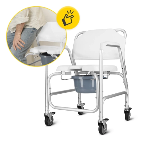 Zuhanyzószék háttámlával és kartámasszal