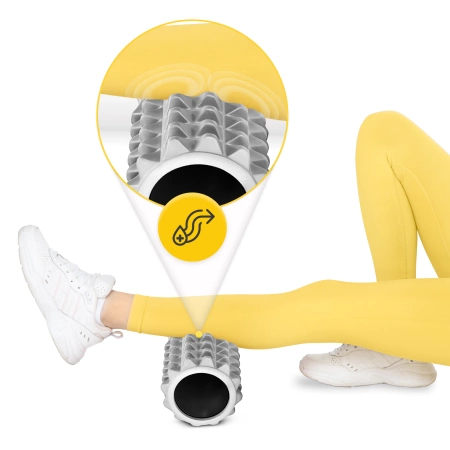 EVA habtüskés masszázshenger, 33 cm, szürke