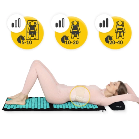 Nagy akupresszúrás szőnyeg párnával, XL, sötétzöld