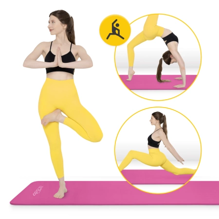 Fitness és jóga szőnyeg NBR 180 × 60 × 1 cm rózsaszín