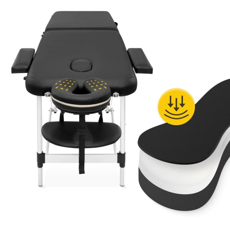 Alumínium masszázságy, 60 cm, fekete