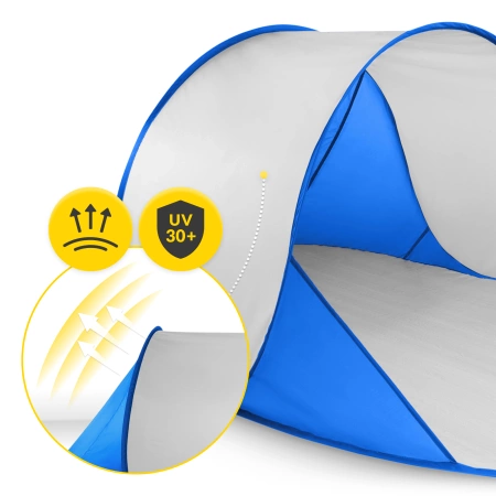 Összecsukható strandsátor, kék-szürke