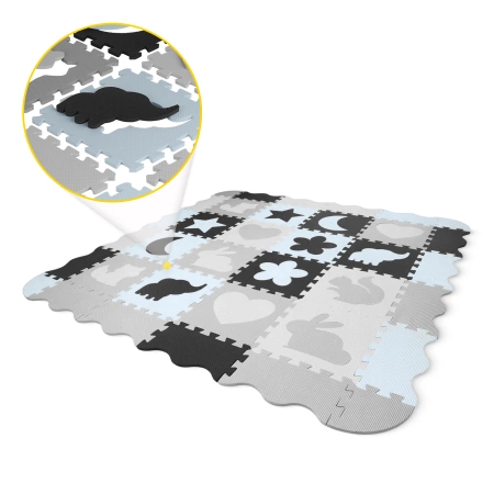 Gyerek oktató puzzle szőnyeg, 150 x 150 cm, fehér