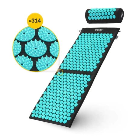 Nagy akupresszúrás szőnyeg párnával, XL, sötétzöld