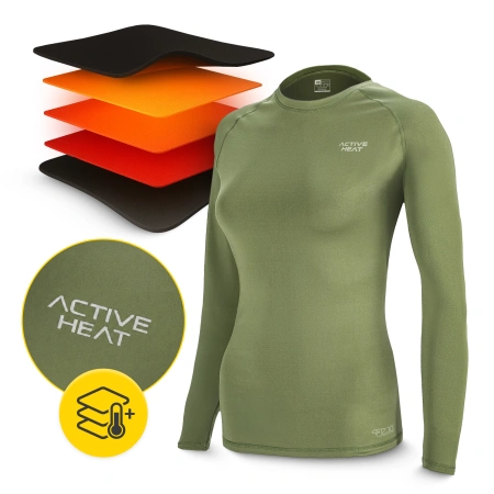 Unisex termikus hosszú ujjú póló – zöld, M méret
