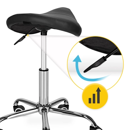 ERGO nyeregülésű forgó masszázsszék, fekete