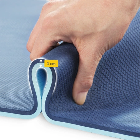 TPE csúszásgátló torna- és jógaszőnyeg, 1 cm, sötétkék