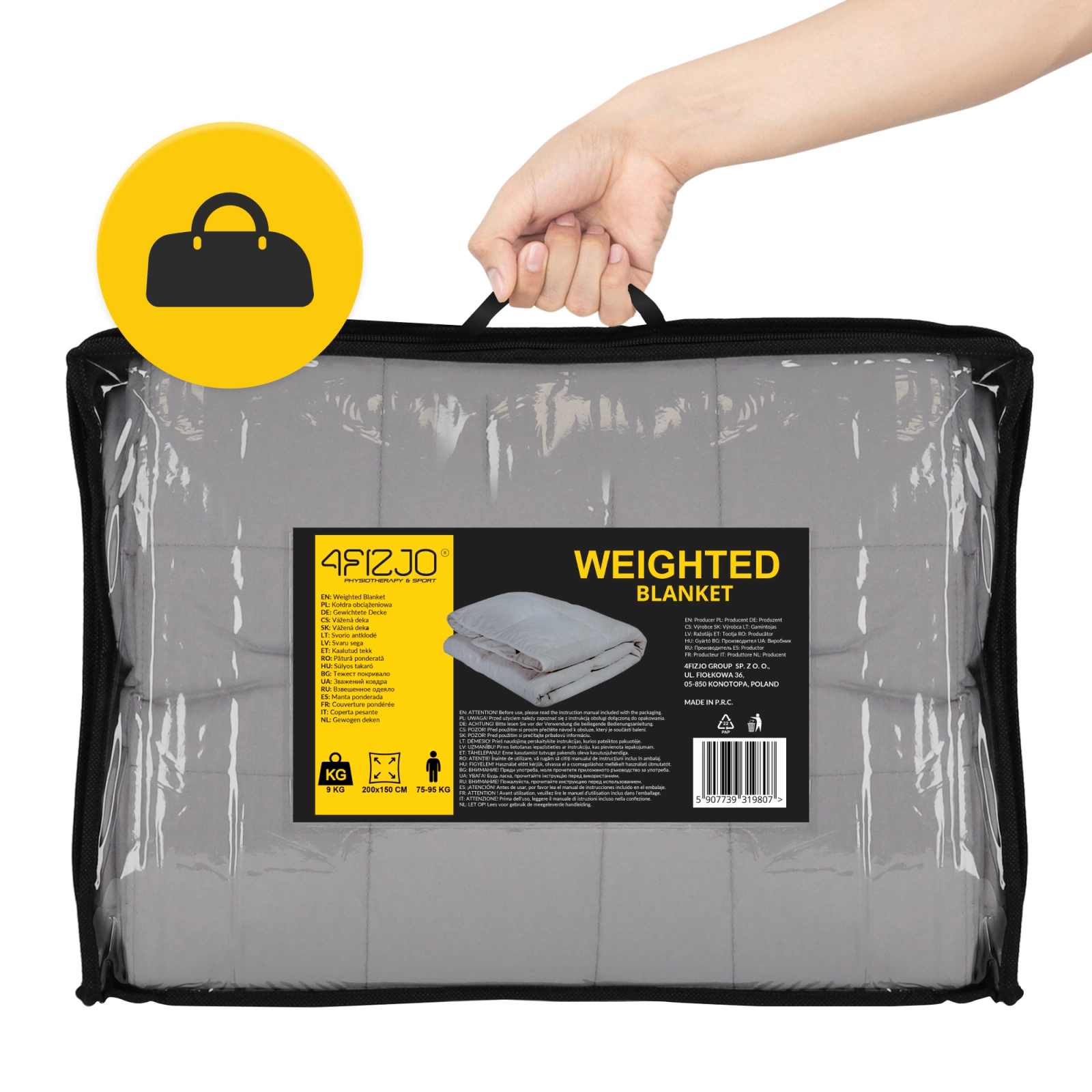 koldra obciazeniowa koc sensoryczny dla dzieci i doroslych rownomierne rozlozenie ciezaru