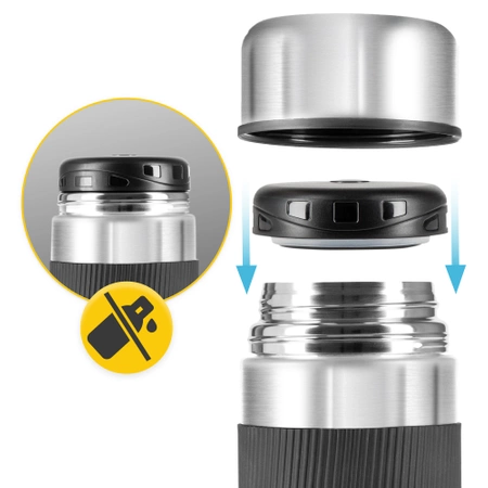 Rozsdamentes acél étkezési termosz, 1 l, ezüst