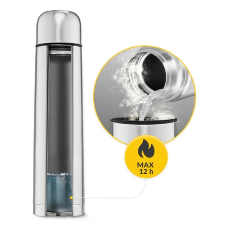 Túratermosz kávé- és teafőzéshez, 1 l, ezüst