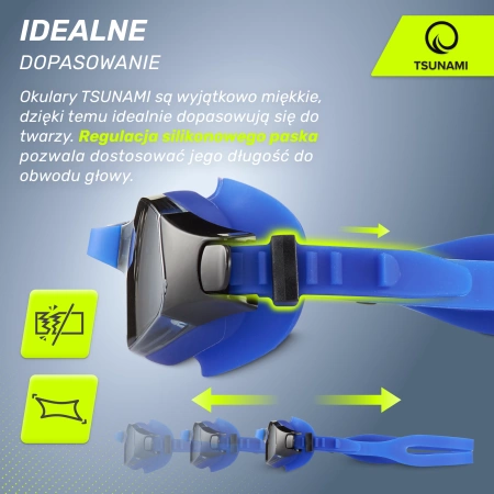 TSUNAMI úszószemüveg kék