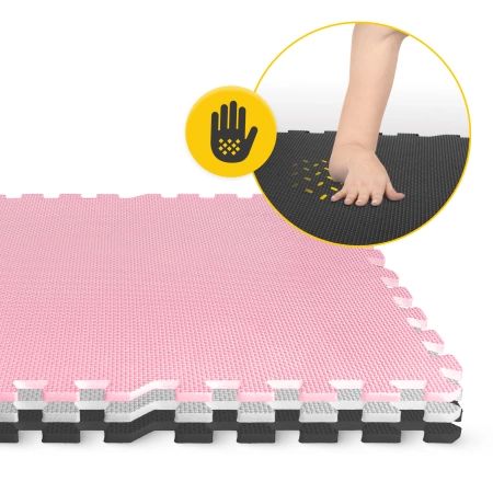 Oktató szőnyeg gyermekeknek, 180 x 180 cm, rózsaszín