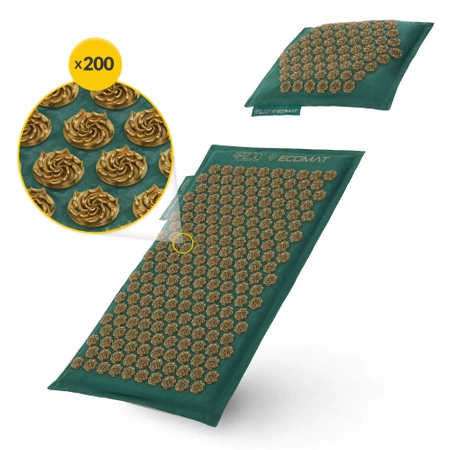 ECO akupresszúrás matrac hajdina- és töltettel, zöld