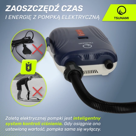 TSUNAMI akkumulátorral ellátott elektromos pumpa SUP deszkához