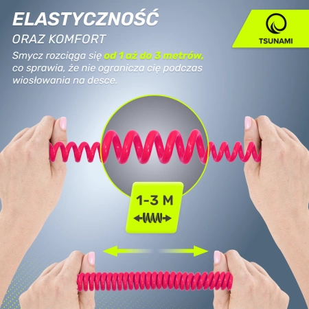 TSUNAMI leash SUP deszkához, rózsaszín