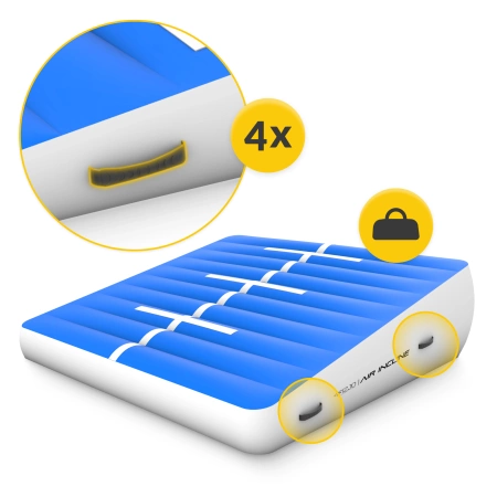 AIR INCLINE airtrack tornaszőnyeg, 2 x 2 x 0,6 m + pumpa